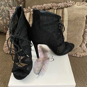 Jessica Simpson Black Microsuede Bootie